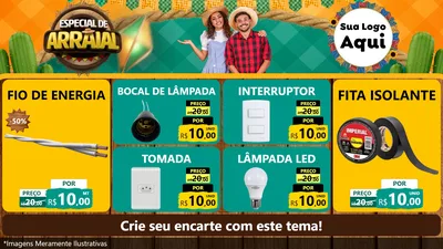 Modelo de TV para TV Horizontal com o tema Especial De Arraial para Materiais Elétricos