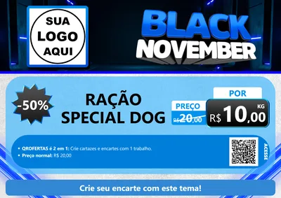 Modelo de Cartaz para Cartaz A4 Horizontal com o tema Black November para Pet Shop