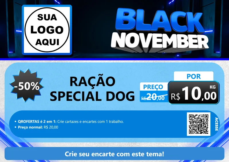 Modelo de Cartaz para Cartaz A4 Horizontal com o tema Black November para Pet Shop