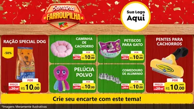 Modelo de TV para TV Horizontal com o tema Semana Farroupilha para Pet Shop
