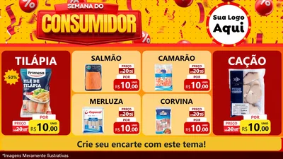 Modelo de TV para TV Horizontal com o tema Semana do Consumidor para Peixaria
