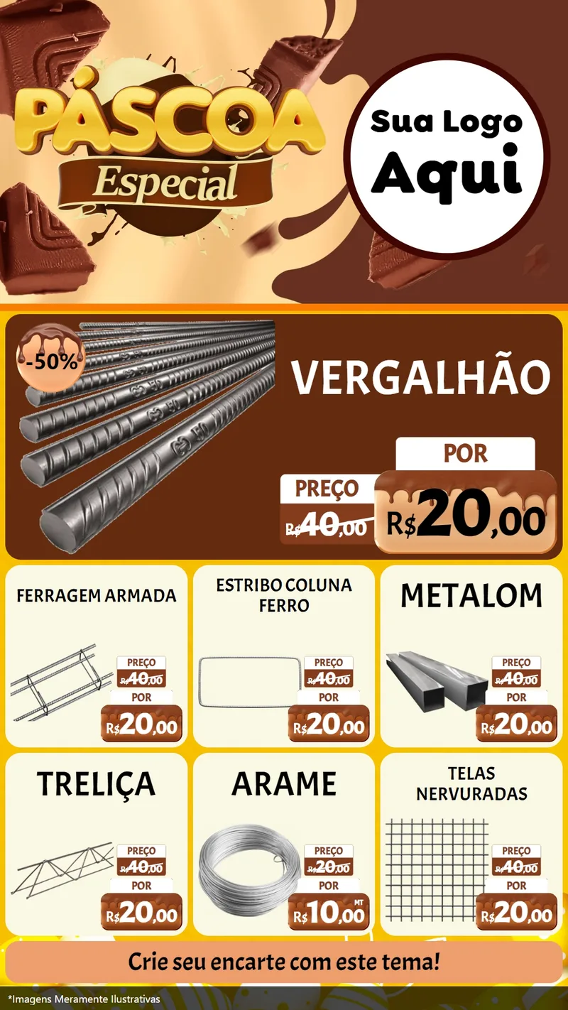 Modelo de Rede Social para Stories com o tema Páscoa Especial para Ferragens