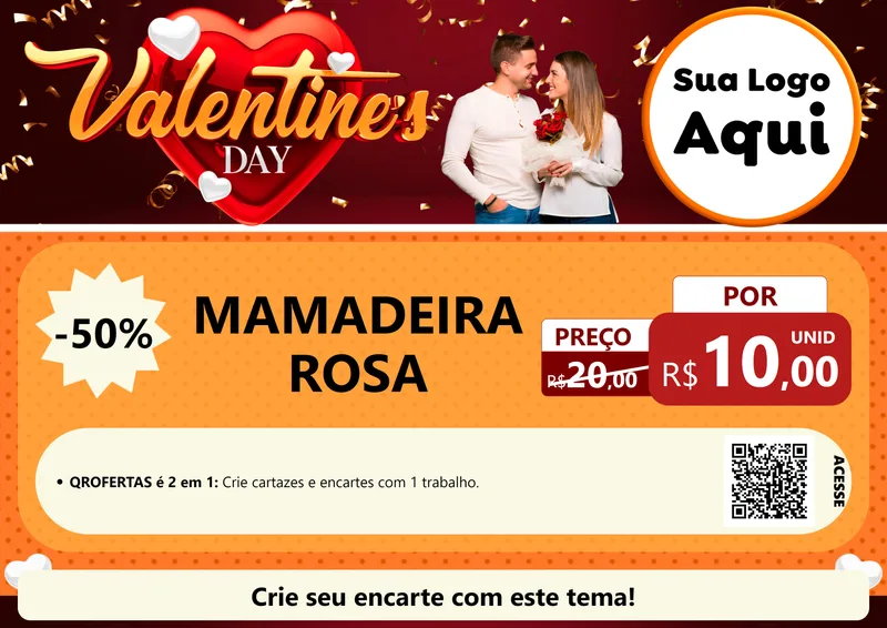 Modelo de Cartaz para Cartaz A4 Horizontal com o tema Valentine's Day para Bebês