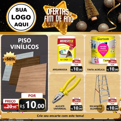 Modelo de Rede Social para Feed Facebook com o tema Ofertas de Fim de Ano para Material para Construção