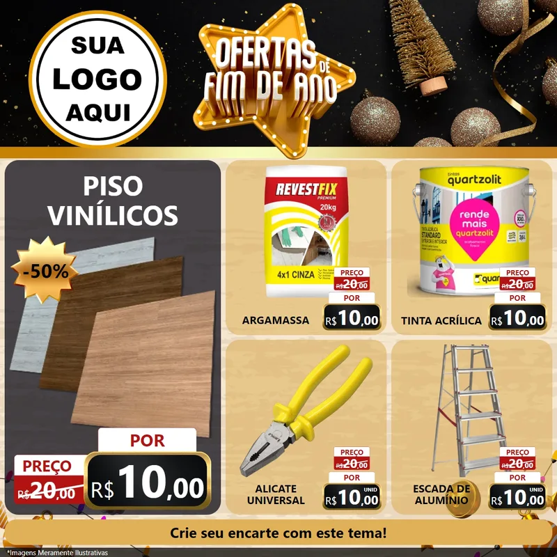 Modelo de Rede Social para Feed Facebook com o tema Ofertas de Fim de Ano para Material para Construção