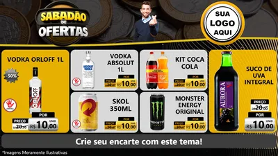 Modelo de TV para TV Horizontal com o tema Sabadão de Ofertas para Distribuidora de bebidas