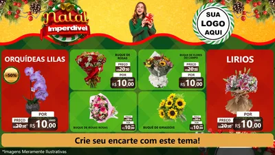 Modelo de TV para TV Horizontal com o tema Natal Imperdível para Floricultura e jardim