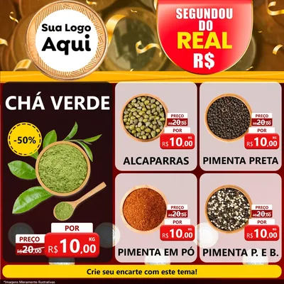 Modelo de Rede Social para Feed Facebook com o tema Segundou do Real para Produtos Naturais