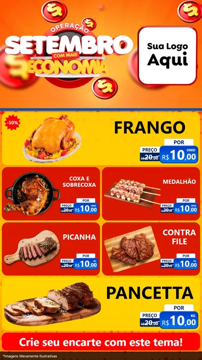 Modelo de TV para TV Vertical com o tema Operação Setembro Com Muita Economia para Assados
