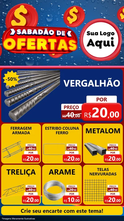 Modelo de Rede Social para Stories com o tema Sabadão de Ofertas para Ferragens