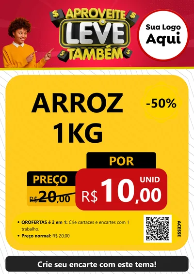 Modelo de Cartaz para Cartaz A4 Vertical com o tema Aproveite e Leve Também para Supermercado