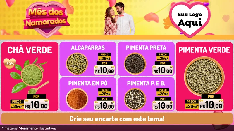 Modelo de TV para TV Horizontal com o tema Mês dos Namorados para Produtos Naturais