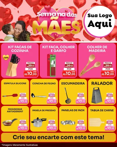 Modelo de Rede Social para Feed Instagram com o tema Semana Das Mães para Utilidades Domésticas