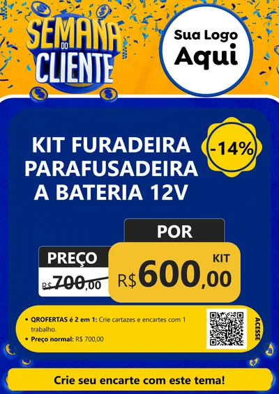 Modelo de Cartaz para Cartaz A4 Vertical com o tema Semana do Cliente para Maquinas e Ferramentas