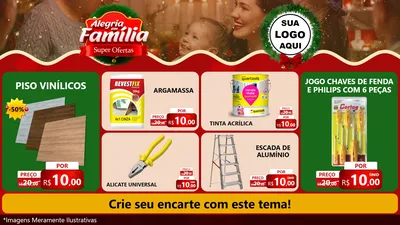 Modelo de TV para TV Horizontal com o tema Alegria Em Família - Super Ofertas para Material para Construção