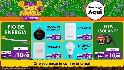 Modelo de TV para TV Horizontal com o tema Carnaval de Ofertas para Materiais Elétricos