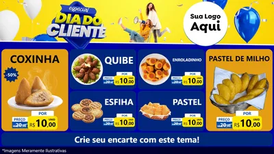 Modelo de TV para TV Horizontal com o tema Especial Dia do Cliente para Salgadaria