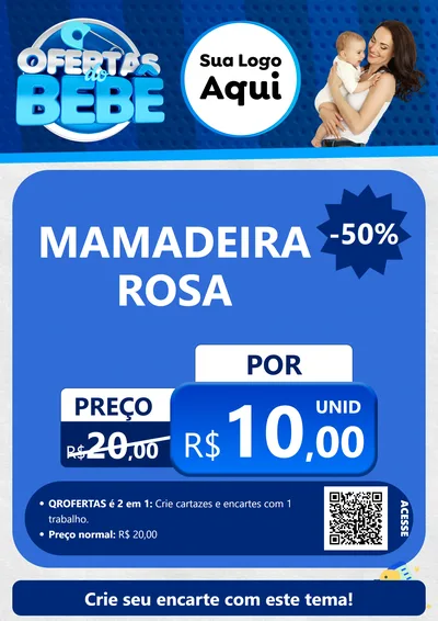 Modelo de Cartaz para Cartaz A4 Vertical com o tema Ofertas do Bebê para Bebês