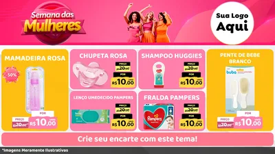 Modelo de TV para TV Horizontal com o tema Semana das Mulheres para Bebês