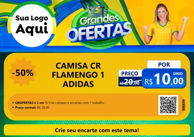 Modelo de Cartaz para Cartaz A4 Horizontal com o tema Grandes Ofertas para Roupas e acessórios