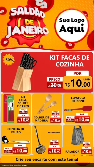 Modelo de Rede Social para Stories com o tema Saldão de Janeiro para Utilidades Domésticas