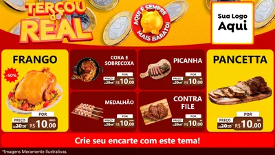 Modelo de TV para TV Horizontal com o tema Terçou do Real para Assados