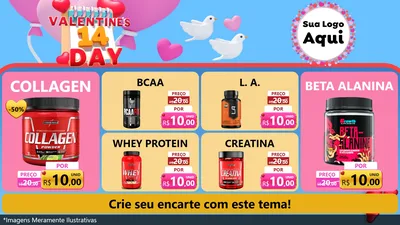Modelo de TV para TV Horizontal com o tema Valentine's Day para Suplementos alimentares