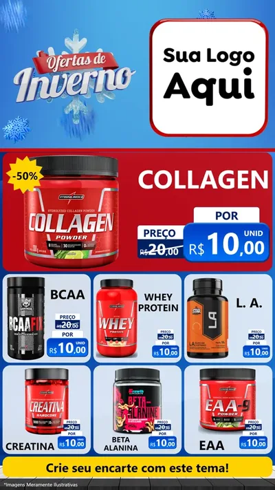 Modelo de Rede Social para Stories com o tema Ofertas de Inverno para Suplementos alimentares