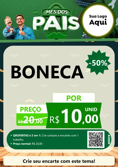 Modelo de Cartaz para Cartaz A4 Vertical com o tema Mês dos Pais para Brinquedos