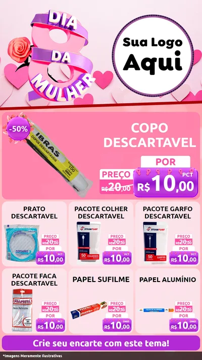 Modelo de Rede Social para Stories com o tema Dia da Mulher para Embalagens