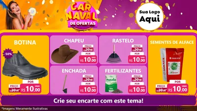 Modelo de TV para TV Horizontal com o tema Carnaval de Ofertas para Agropecuária
