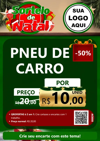 Modelo de Cartaz para Cartaz A4 Vertical com o tema Sorteio de Natal para Auto peças