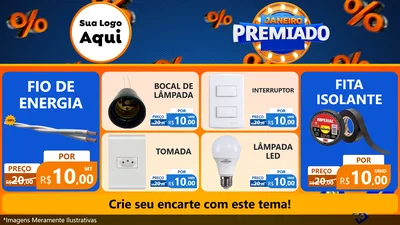 Modelo de TV para TV Horizontal com o tema Janeiro Premiado para Materiais Elétricos