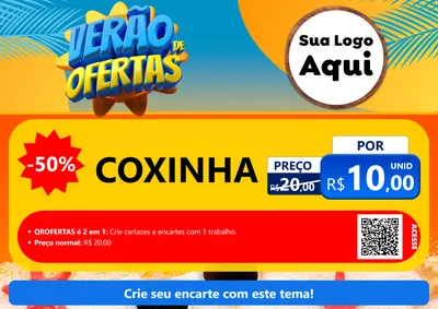 Modelo de Cartaz para Cartaz A4 Horizontal com o tema Verão de Ofertas para Salgadaria