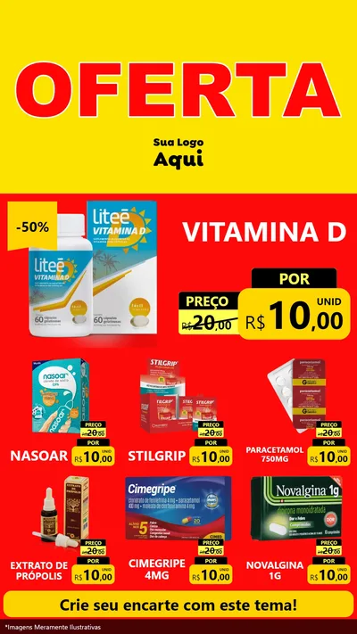 Modelo de Rede Social para Stories com o tema OFERTA - Vermelho Cartaz para Farmácia
