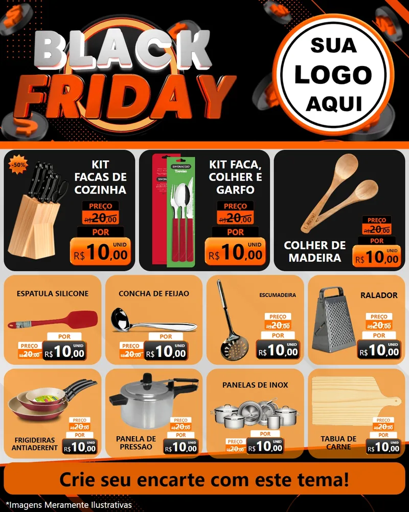 Modelo de Rede Social para Feed Instagram com o tema Black Friday para Utilidades Domésticas