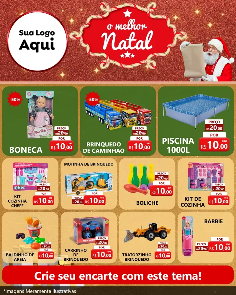 Modelo de Rede Social para Feed Instagram com o tema O Melhor Natal para Brinquedos