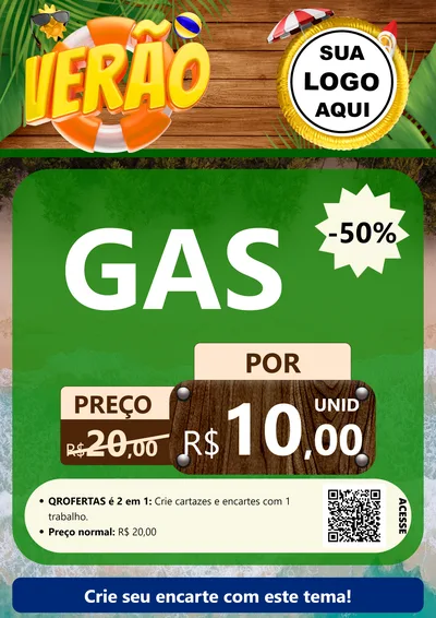 Modelo de Cartaz para Cartaz A4 Vertical com o tema Verão para Água e gás