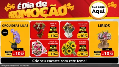 Modelo de TV para TV Horizontal com o tema É Dia De Promoção para Floricultura e jardim