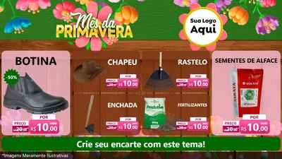 Modelo de TV para TV Horizontal com o tema Mês da Primavera para Agropecuária