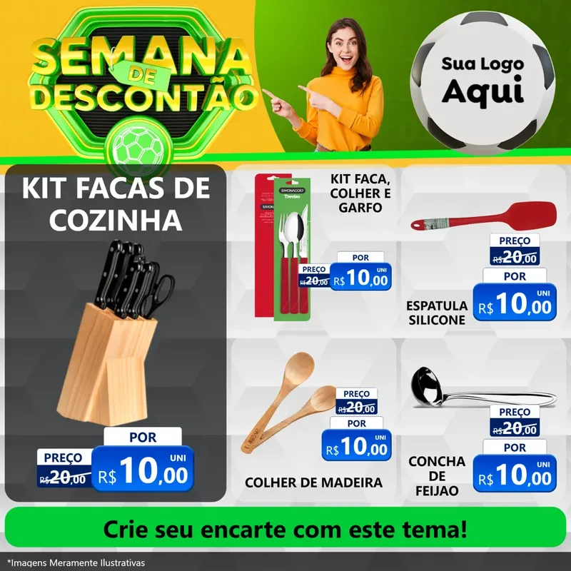 Modelo de Rede Social para Feed Facebook com o tema Semana de Descontão - Copa para Utilidades Domésticas