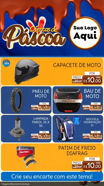 Modelo de TV para TV Vertical com o tema Ofertas de Páscoa para Moto peças