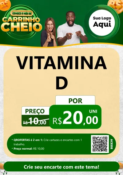 Modelo de Cartaz para Cartaz A4 Vertical com o tema Carrinho Cheio para Farmácia