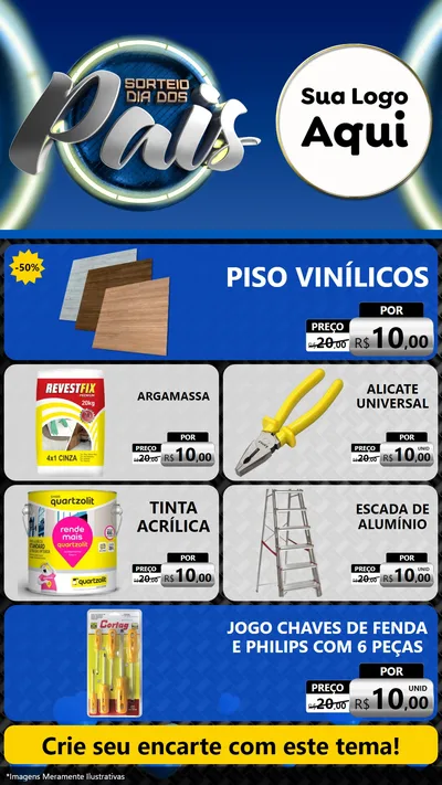 Modelo de TV para TV Vertical com o tema Sorteio Dia Dos Pais para Material para Construção