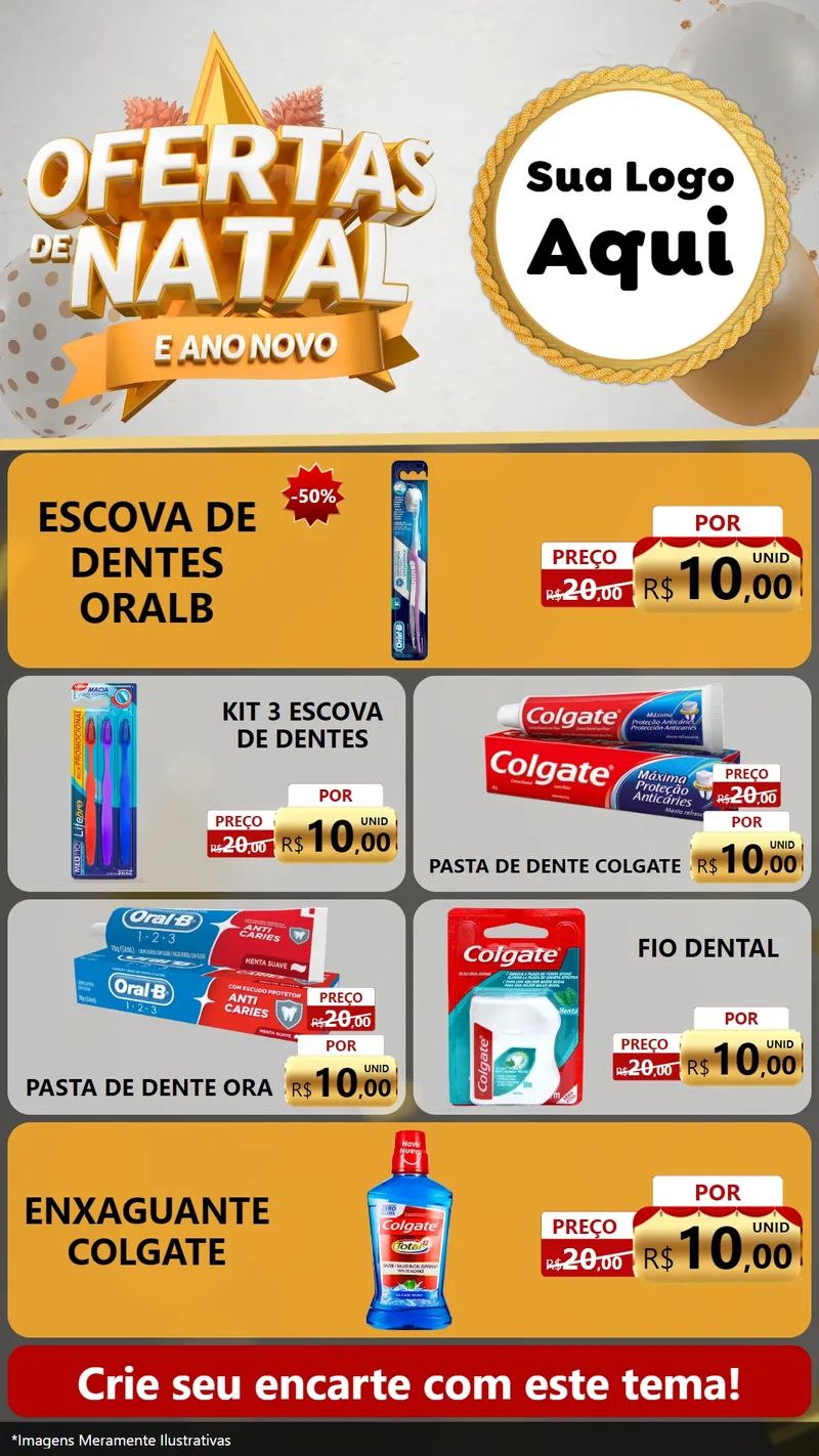 Modelo de TV para TV Vertical com o tema Ofertas De Natal E Ano Novo para Higiene Pessoal