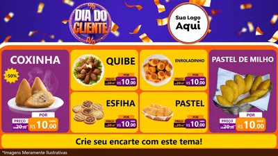 Modelo de TV para TV Horizontal com o tema Dia do Cliente para Salgadaria