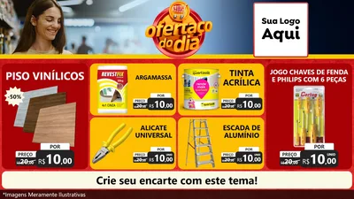 Modelo de TV para TV Horizontal com o tema Ofertaço Do Dia para Material para Construção