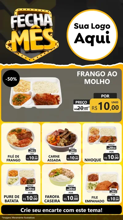 Modelo de Rede Social para Stories com o tema Fecha Mês para Restaurante