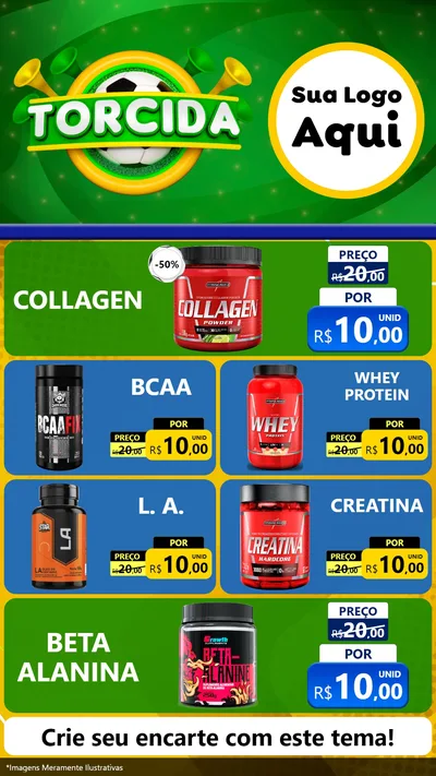 Modelo de TV para TV Vertical com o tema Torcida para Suplementos alimentares