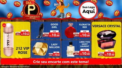 Modelo de TV para TV Horizontal com o tema Dia P - O Dia Mais Barato Do Mês para Perfumes